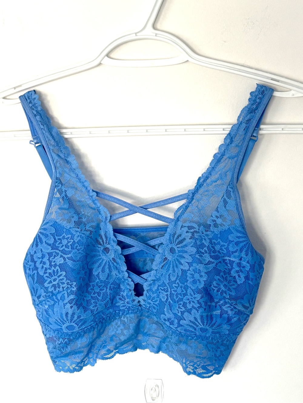 Victoria's Secret Pink Blue Lace Crisscross Bralette